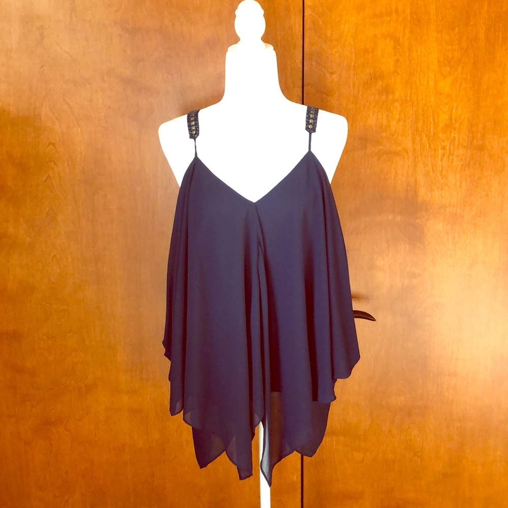 Meghan LA Navy Blue flowy tank